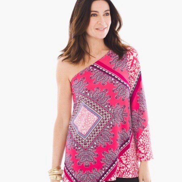 Chicos New with Tags One Shoulder Top Size 1 - Picture 7 of 9
